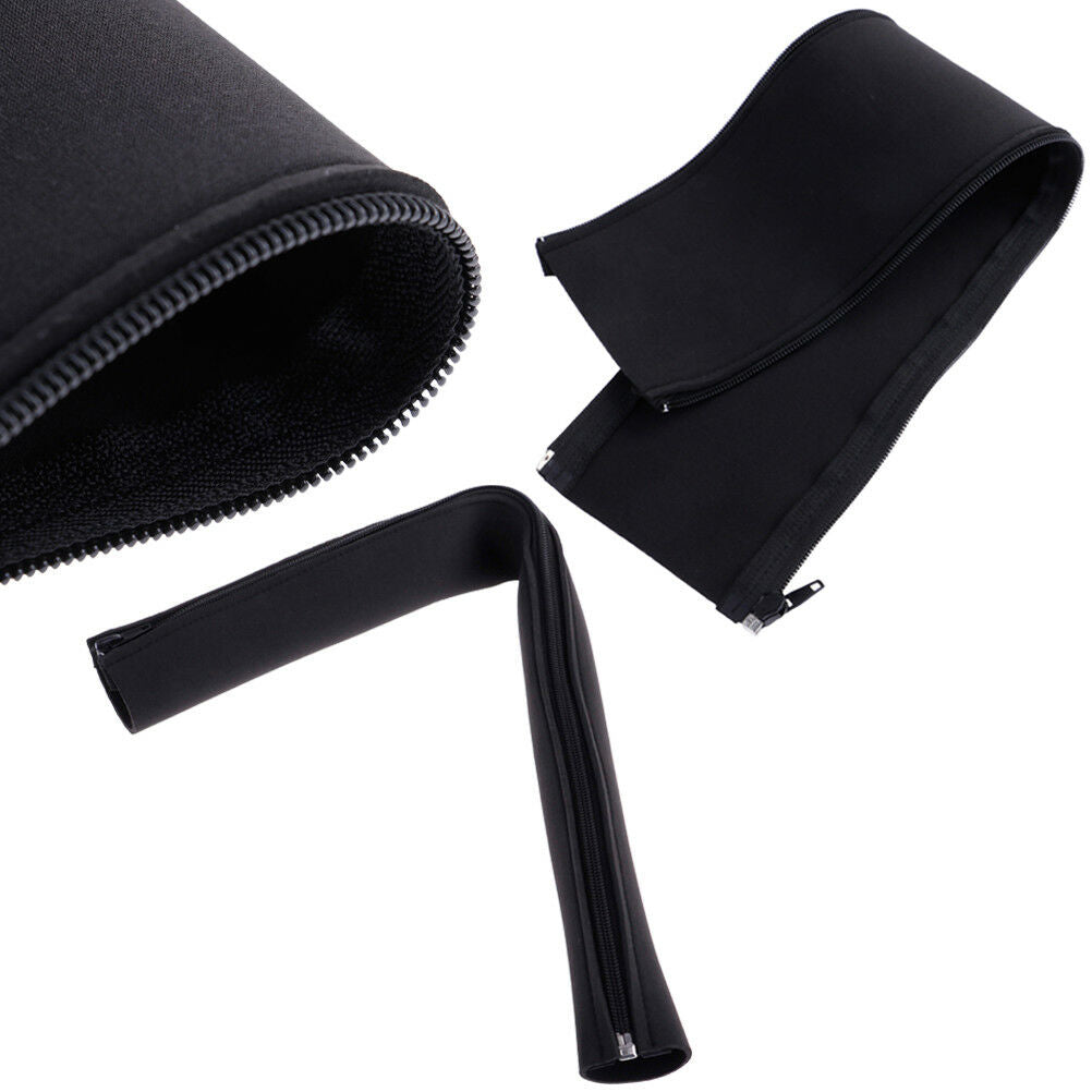 1Pc DIY neoprene cable management sleeve zipper wrap wire hider cover organ Lt