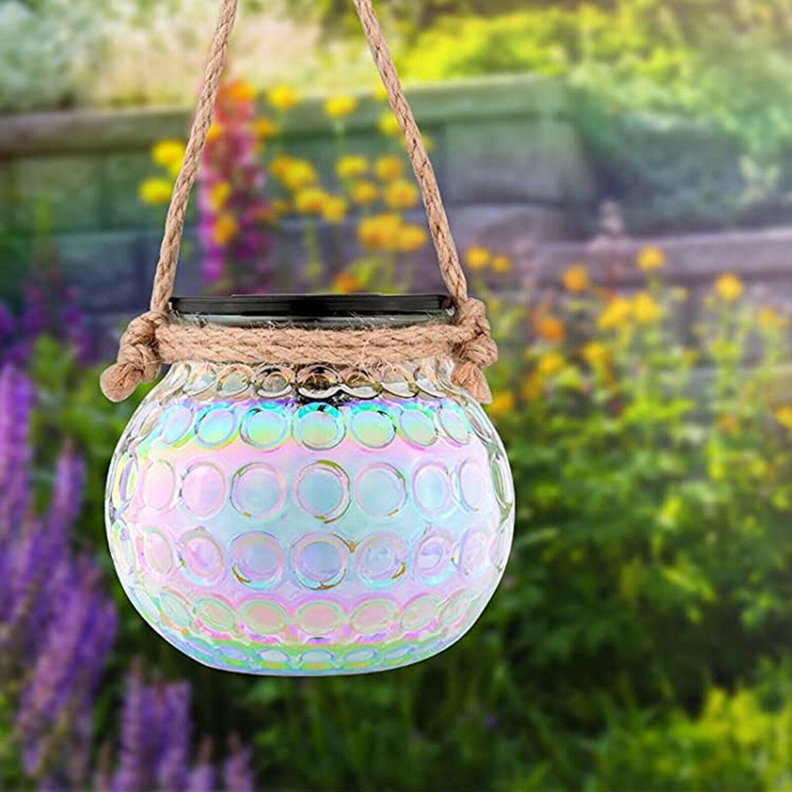 Solar Power Garden Light Pathway Walkway Tree Front Door Safe Hanging Lights