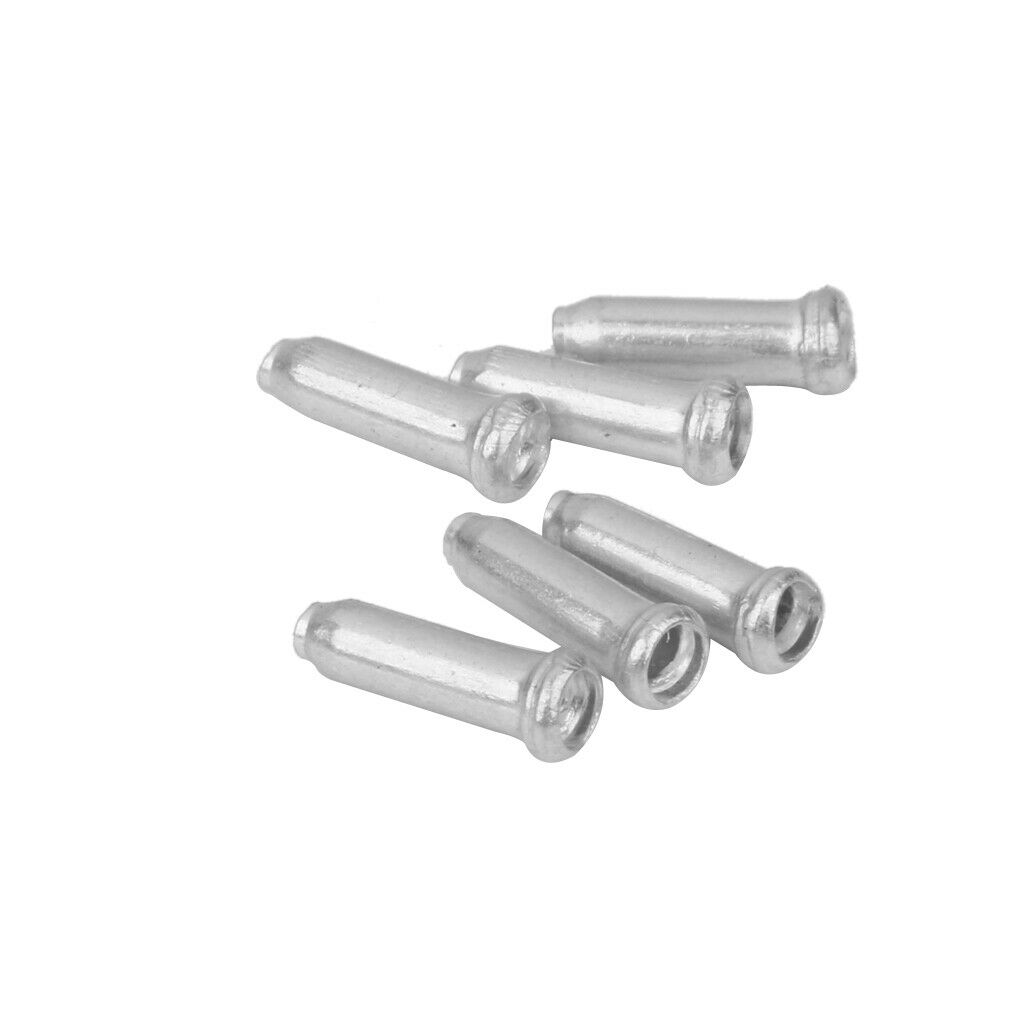 2x 100 Aluminium Bicycle Bike Shifter Brake Gear Cable Tail Tips Caps End Crimp