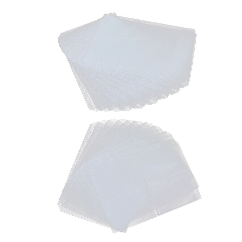 20x Binder Pockets Plastic Notebook Refills Cards Organizer for Documents