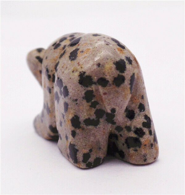 35x23x15mm Natural Dalmation Jasper Carved Bear Decoration Statue Decor HH7751
