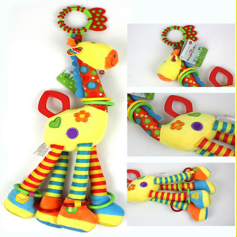 Infant Toys Soft Giraffe Animal Handbells Baby Development Newborn Baby RattFCA