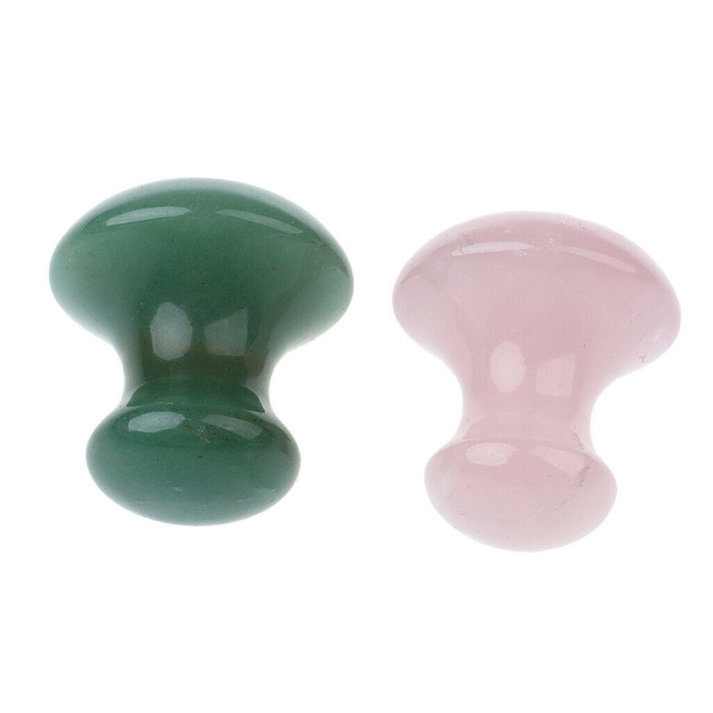 3 Pieces Massage Stone Mushroom Shape Jade Facial Guasha Scraping Tools Set