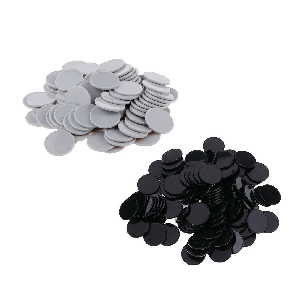 200Pcs Plastic Gray and Black Poker Chips Card Game Kids (2 Boxes of 100)