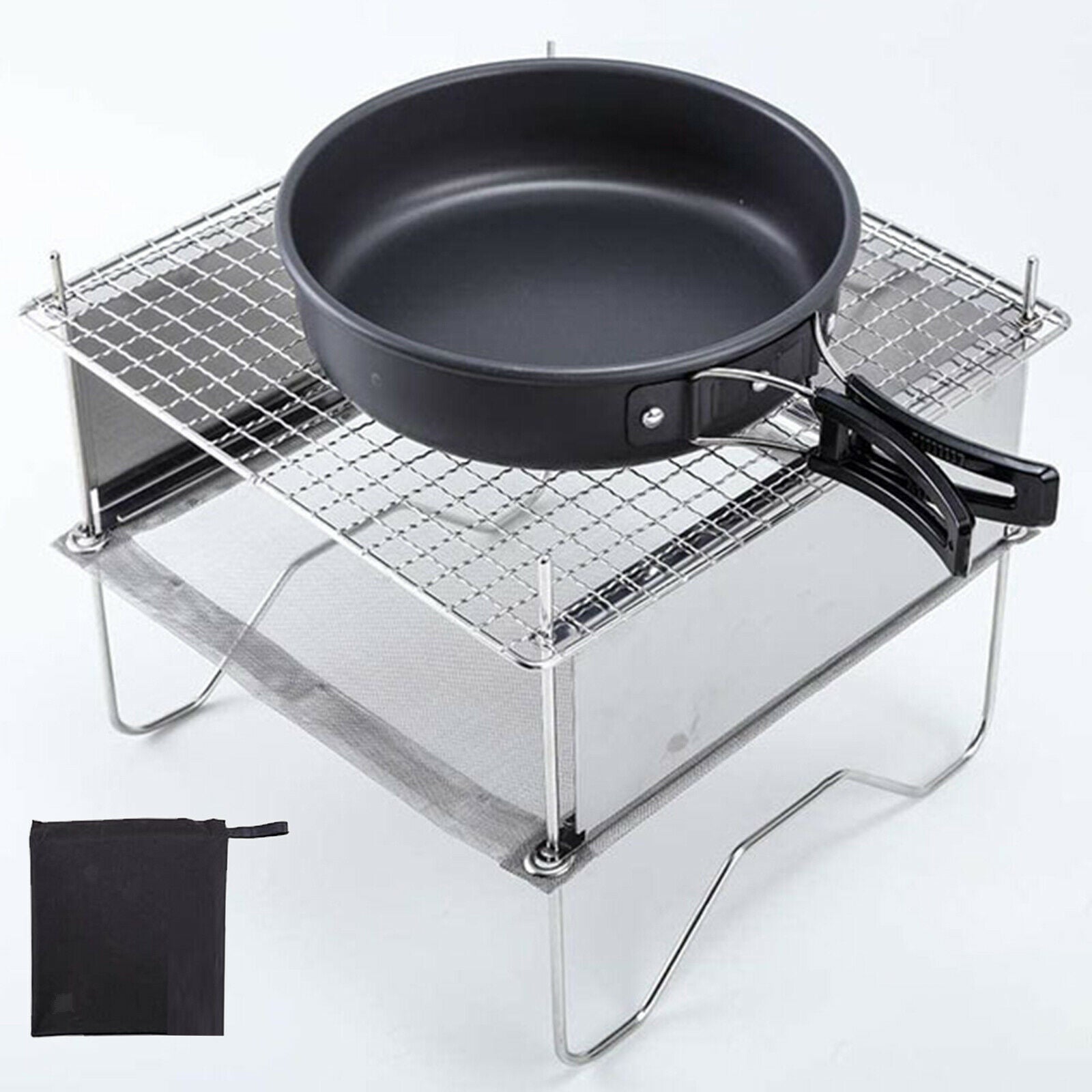 Portable Collapsible Wood Stove Camping Grill Stove Cooking Backpacking