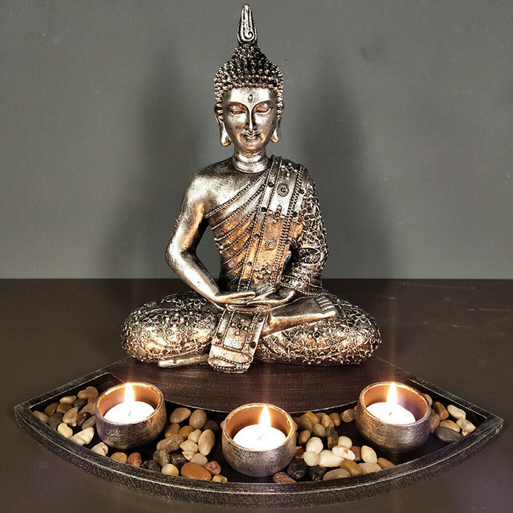 Buddha Candle Holder Tealight Candlestick Table Bathroom Yoga Room Dinner