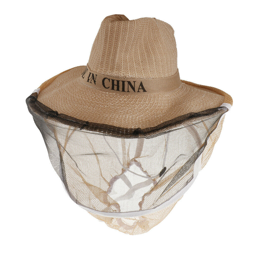 Beekeeping Cow Boy Hat Anti Mosquito Bee Veil Head Breathable Guard