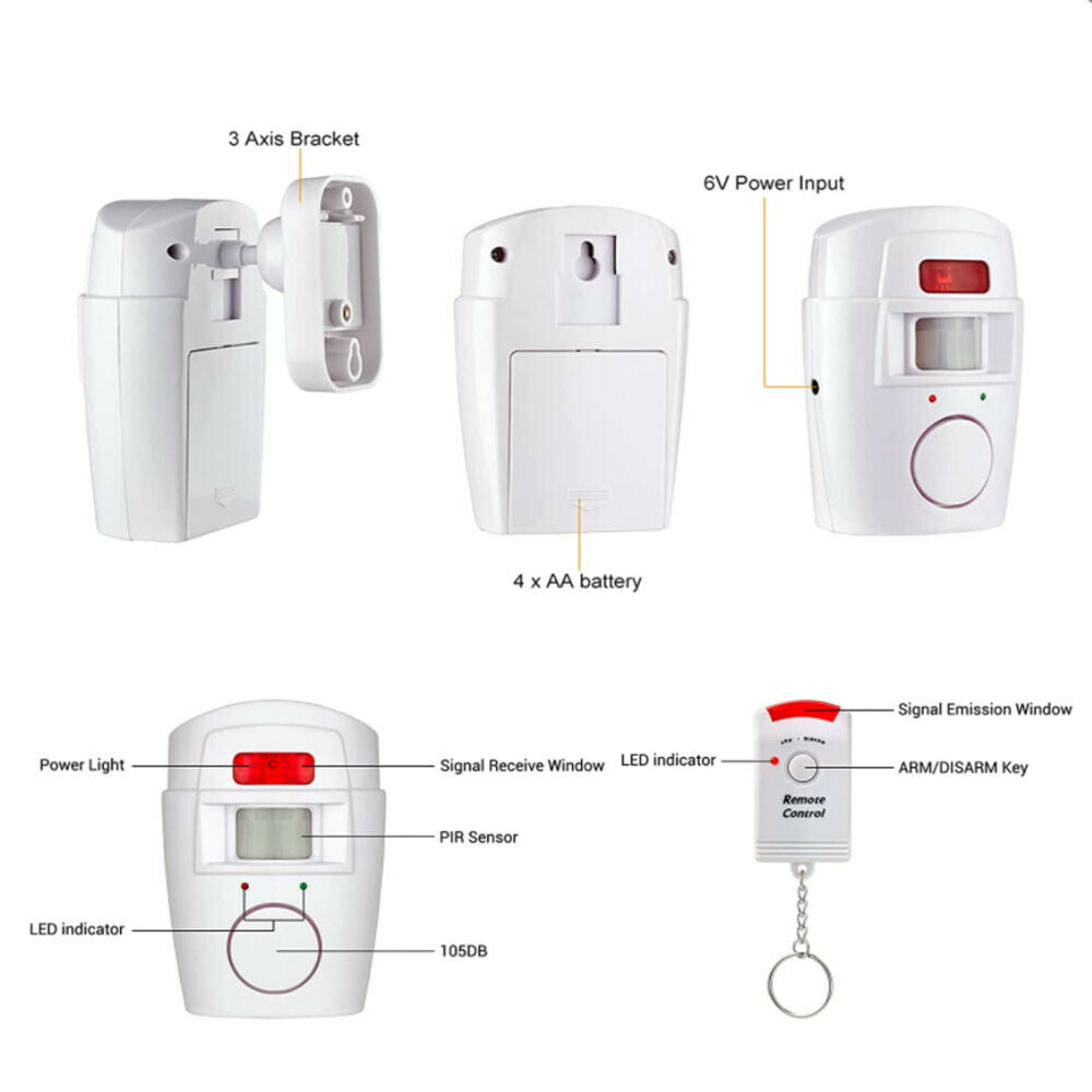 Wall-mounted Wireless Security Alarm Infrared Motion Sensor Anti-theft System