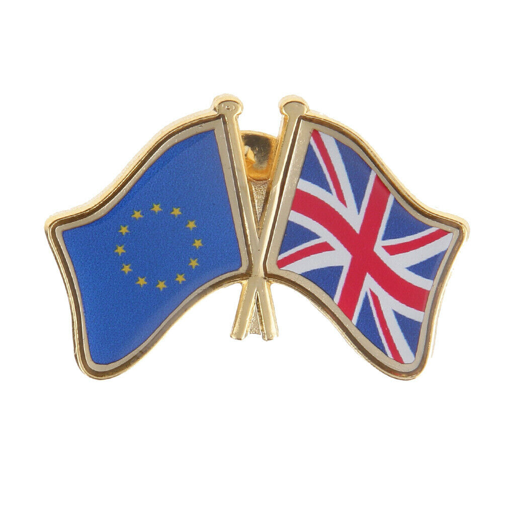 3cm Metal Pin Badge UK & EU Friendship