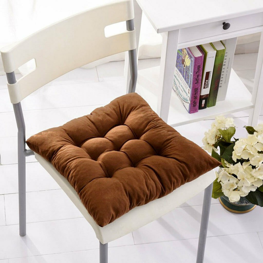 2x 40x40cm Cotton Seat Cushion Chair Cushion Seat Cushion Garden Decor Brown