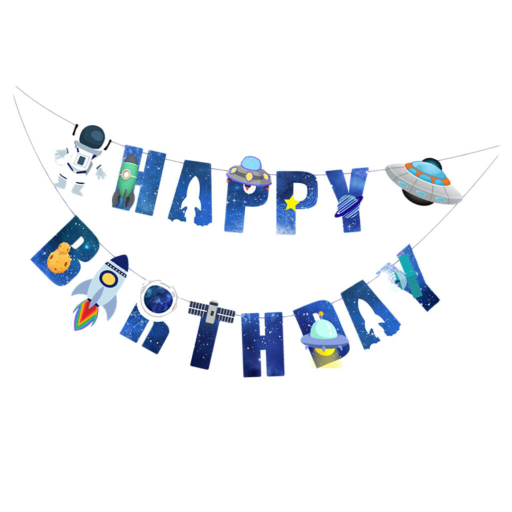 Outer Theme Banner Banner Kids Childern Baby Shower Bunting Banner Decor