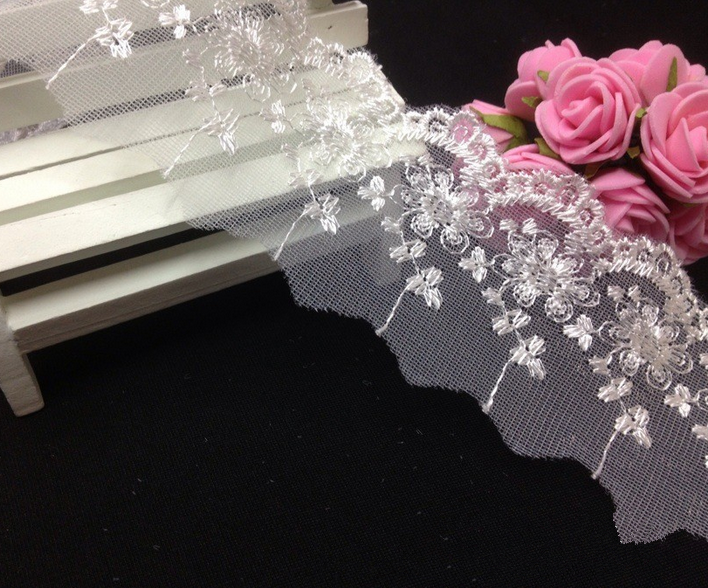 10 Yard Net yarn embroidery Lace Trim Wedding dress decoration Sewing handicraft