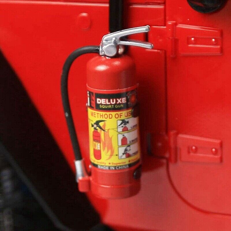 2X(RC Decoration Metal Mini Fire Extinguisher for 1/10 RC Cler Axial SCX10 P3M2)