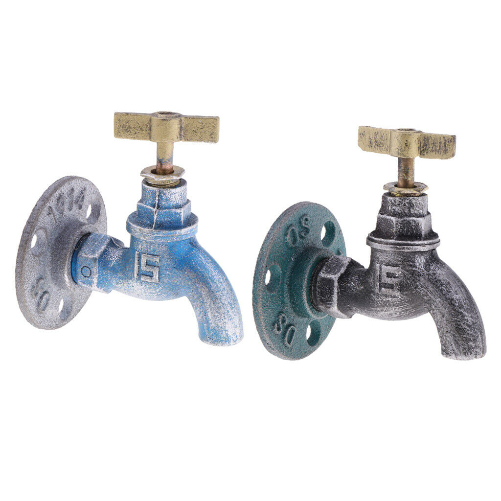 Set of 2 Rustic Spigot Handle Knob Hook Wall Hook f/ Laundry Living Room
