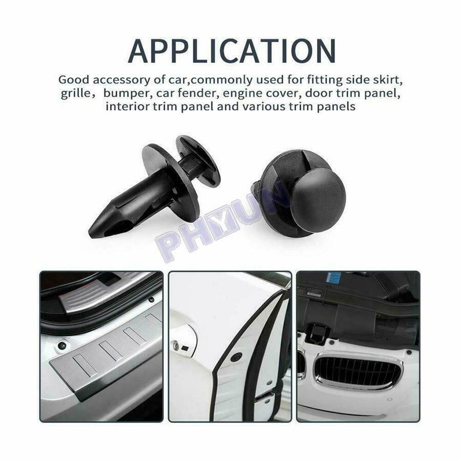 100pcs Plastic Fastener 8mm Push Pin Rivet ATV Fairing Body Fender Retainer Clip