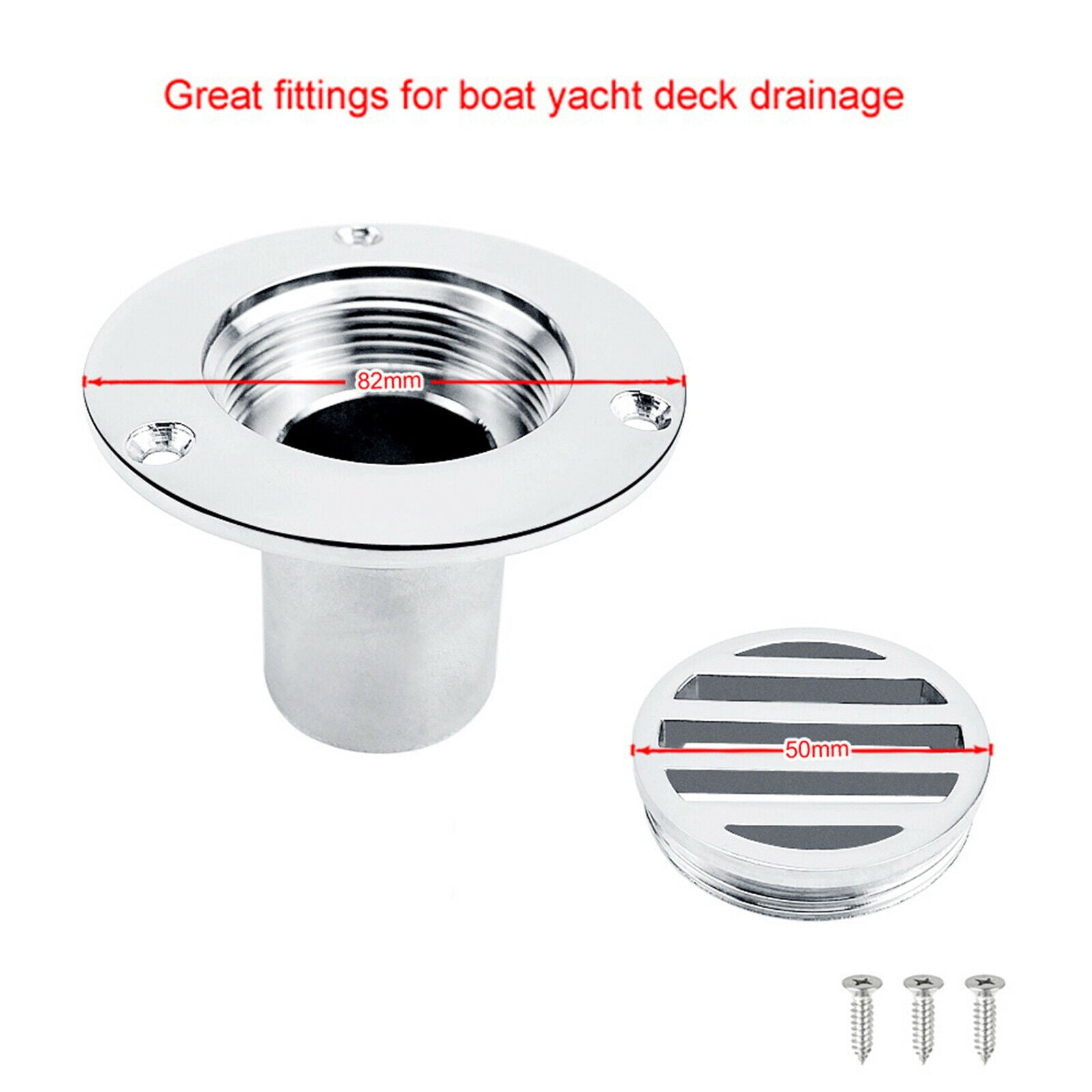 316 Floor Drain Wear Resistant Stable for Boat Deck Drainage 37mm Sliver