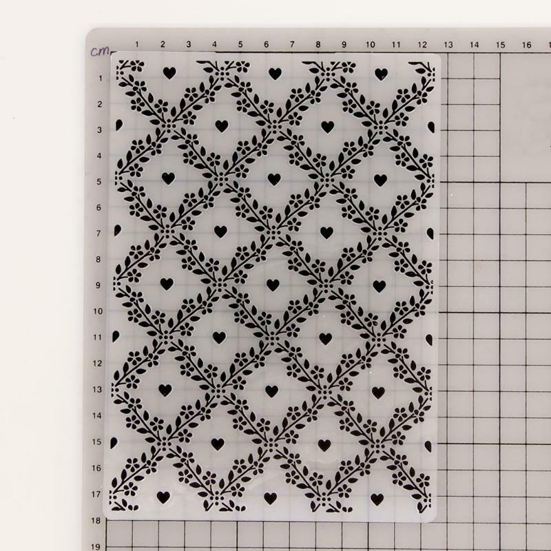 Flower Vine Plastic Embossing Folder Stencil Template DIY Craft Making Scrapbook