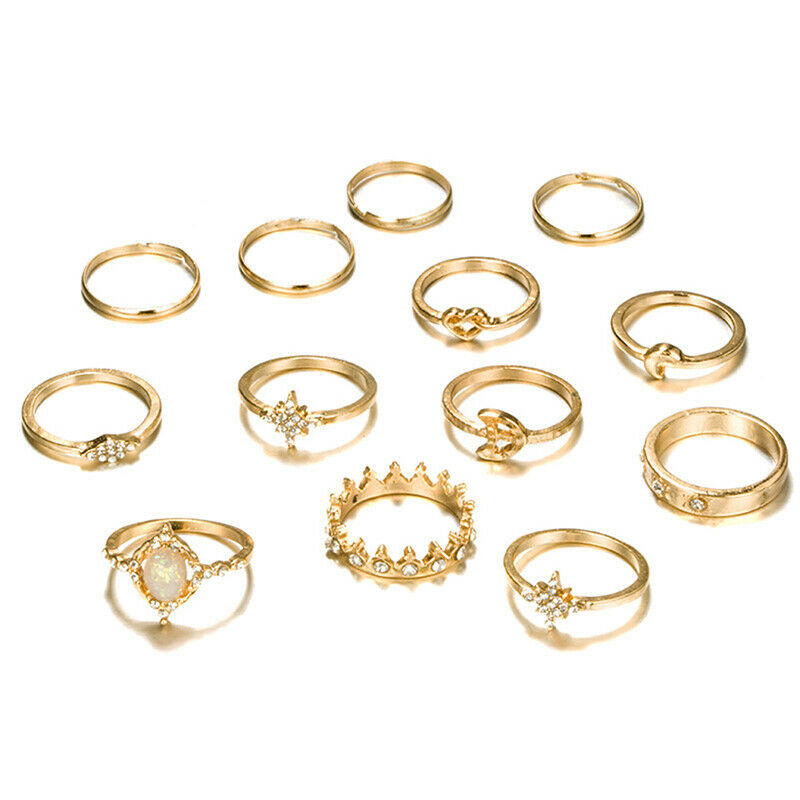 13pcs/set Women Stack Rings Above Knuckle Rings Rtro Simple Design jewelr.l8