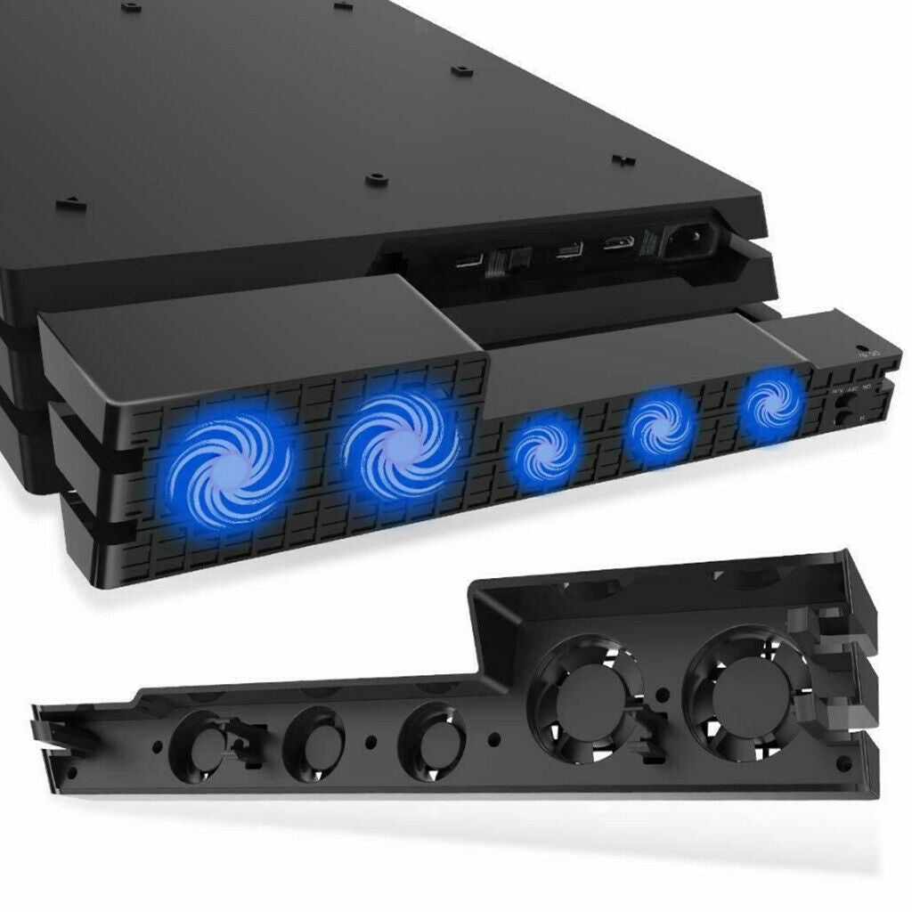 Game Console Clip-On Cooler Fan, Powerful 5-Fan USB External Turbo Cooling Fan,