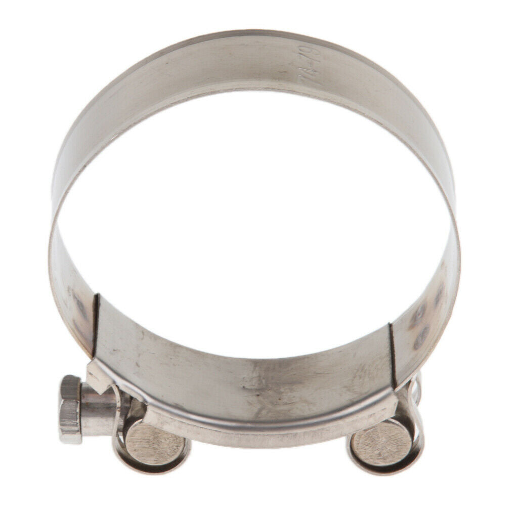 2pcs Universal Motorcycle Exhaust Pipe Clamp Clip - Stainless Steel 74-79mm