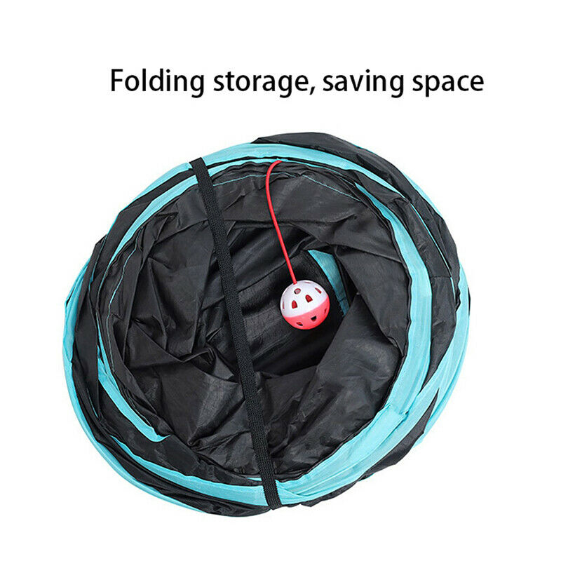 5 Holes 'S' Blue Black Pet Cat Tunnel Toys For Cat Kitten Collapsible CrinklBDA
