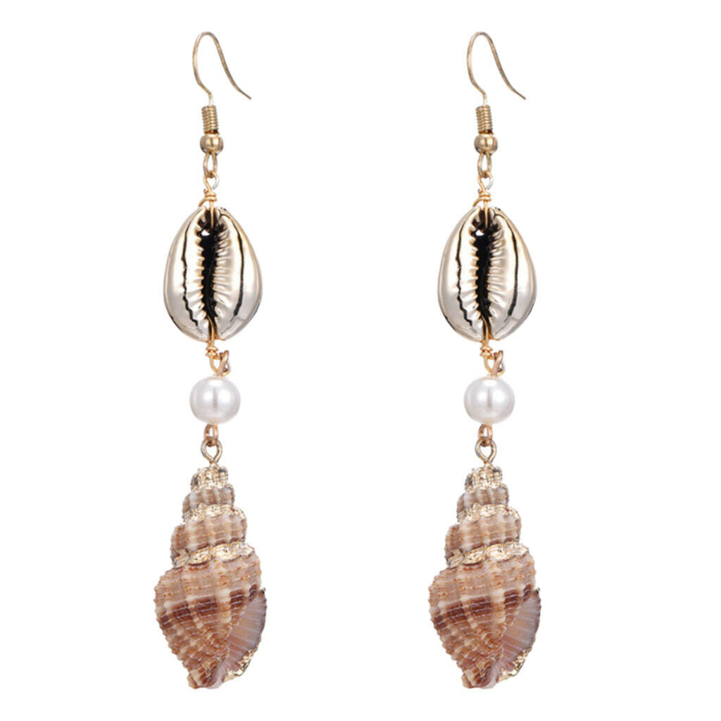 2Pcs Beautiful Women Earring Fashion Conch Ear Studs Beach Wedding Jewelry