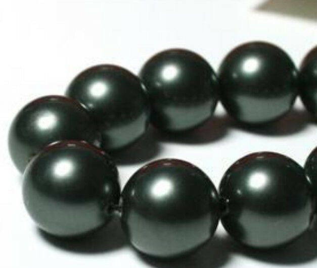 8mm Black South Ocean Shell Pearls Beads 15 "AAA