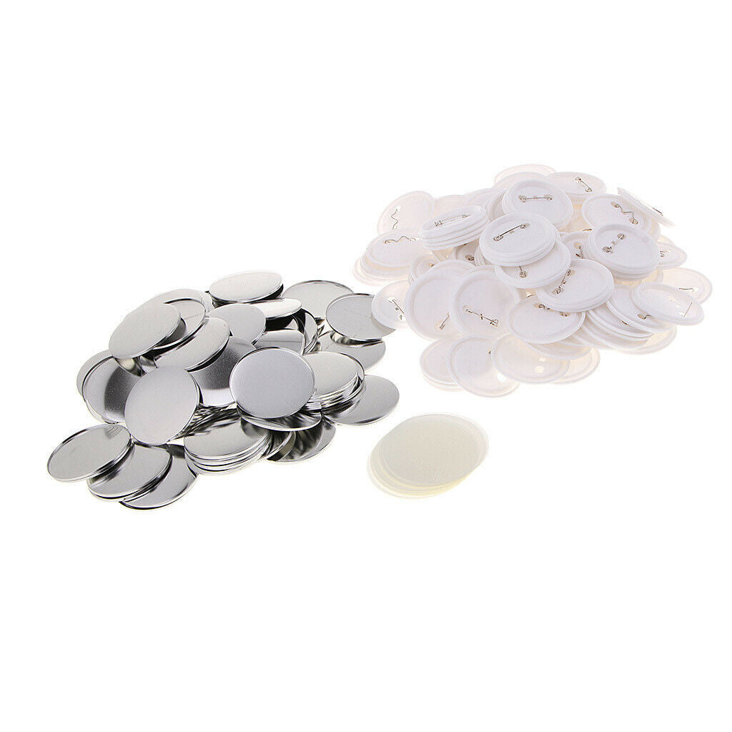 Button Parts 58mm Button Maker Parts 2.28Inch 100Pcs Top/Bottom Cover Clip Pin