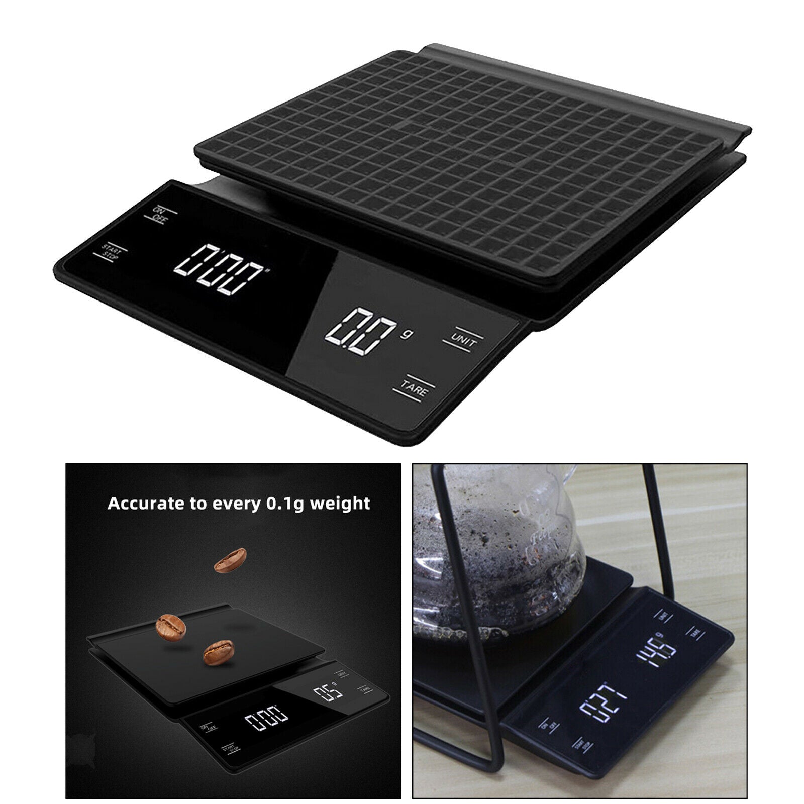 3KG/0.1g Smart Drip Coffee Scale Precision Coffee Pot Food Scale Household
