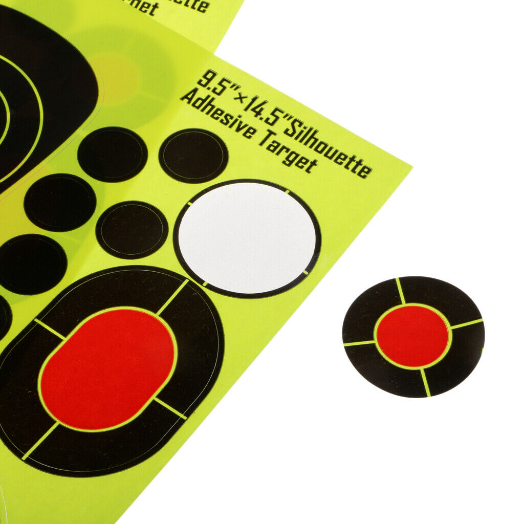 10x Silhouette Shooting Range Paper Target Reactive Splatter Adhesive Target