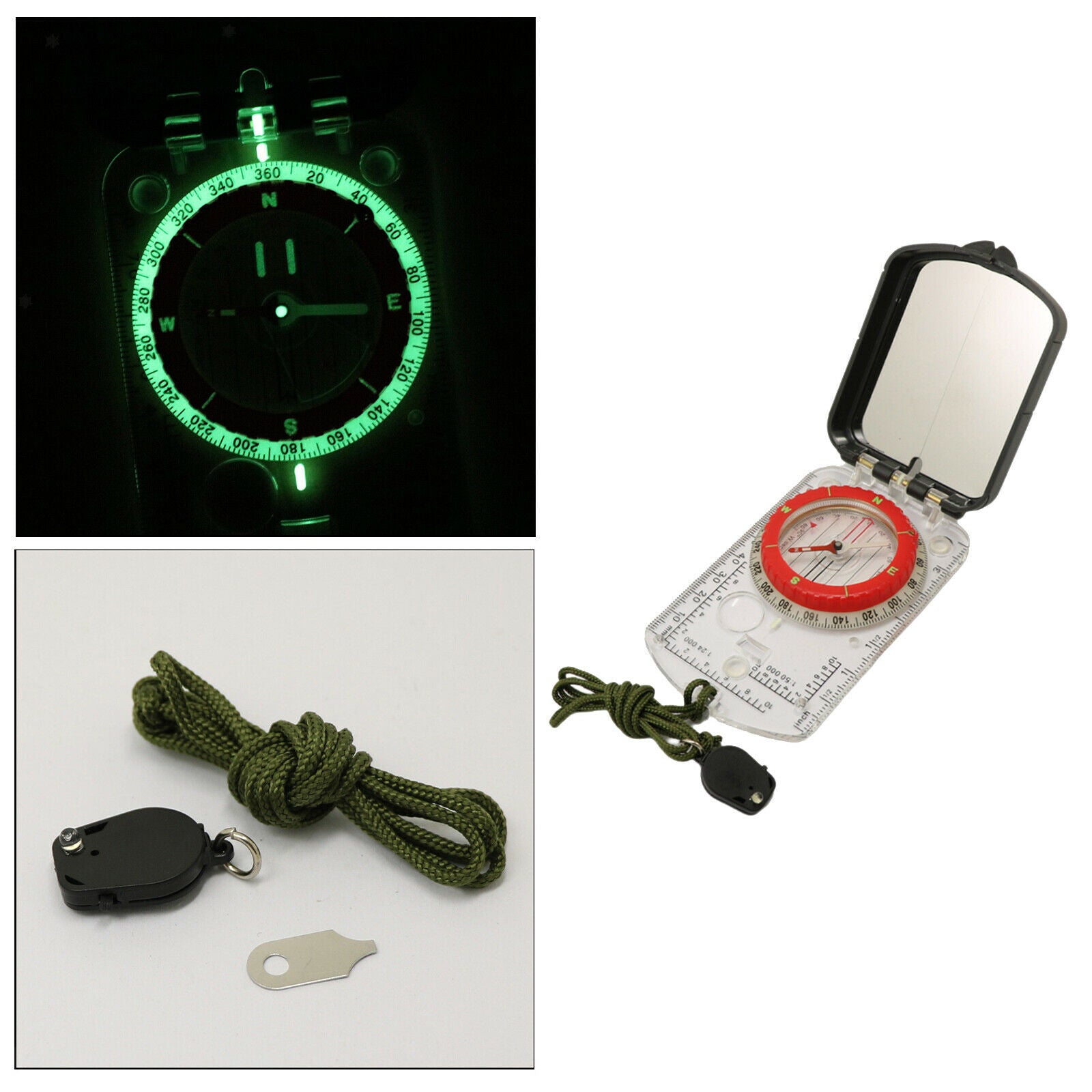 Army Compass Map Ruler Clinometer Camping Survival Hunting Mountaineering