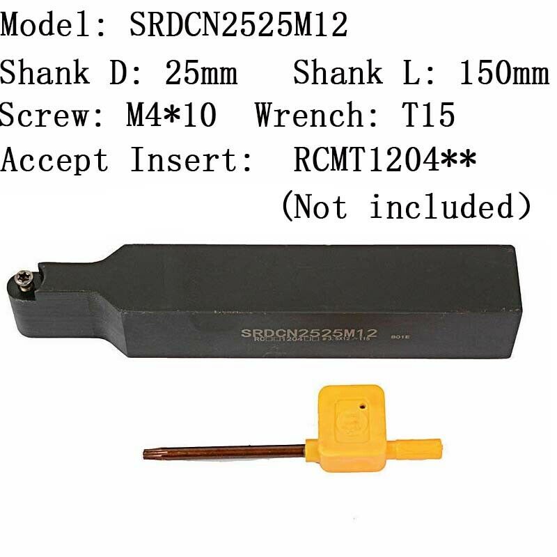 SRDCN2525M12 CNC Lathe Cutting External Turning Tool Holder for RCMT1204 insert