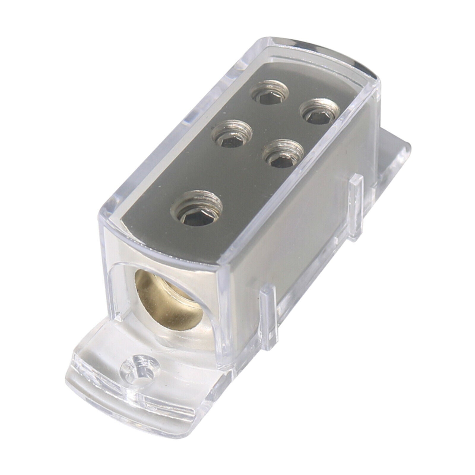4-Way 1X 4AWG In 4X 8AWG Power / Earth Cable Splitter Distribution Block