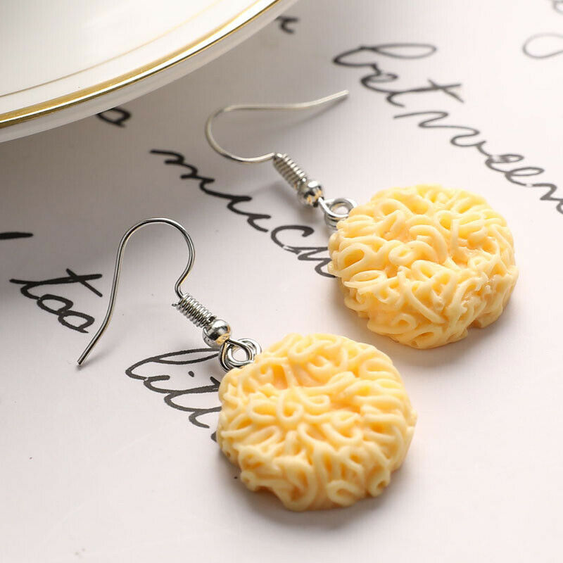 Personality Creative Instant Noodles Drop Earrings Funny Jewelry Party Ea.l8