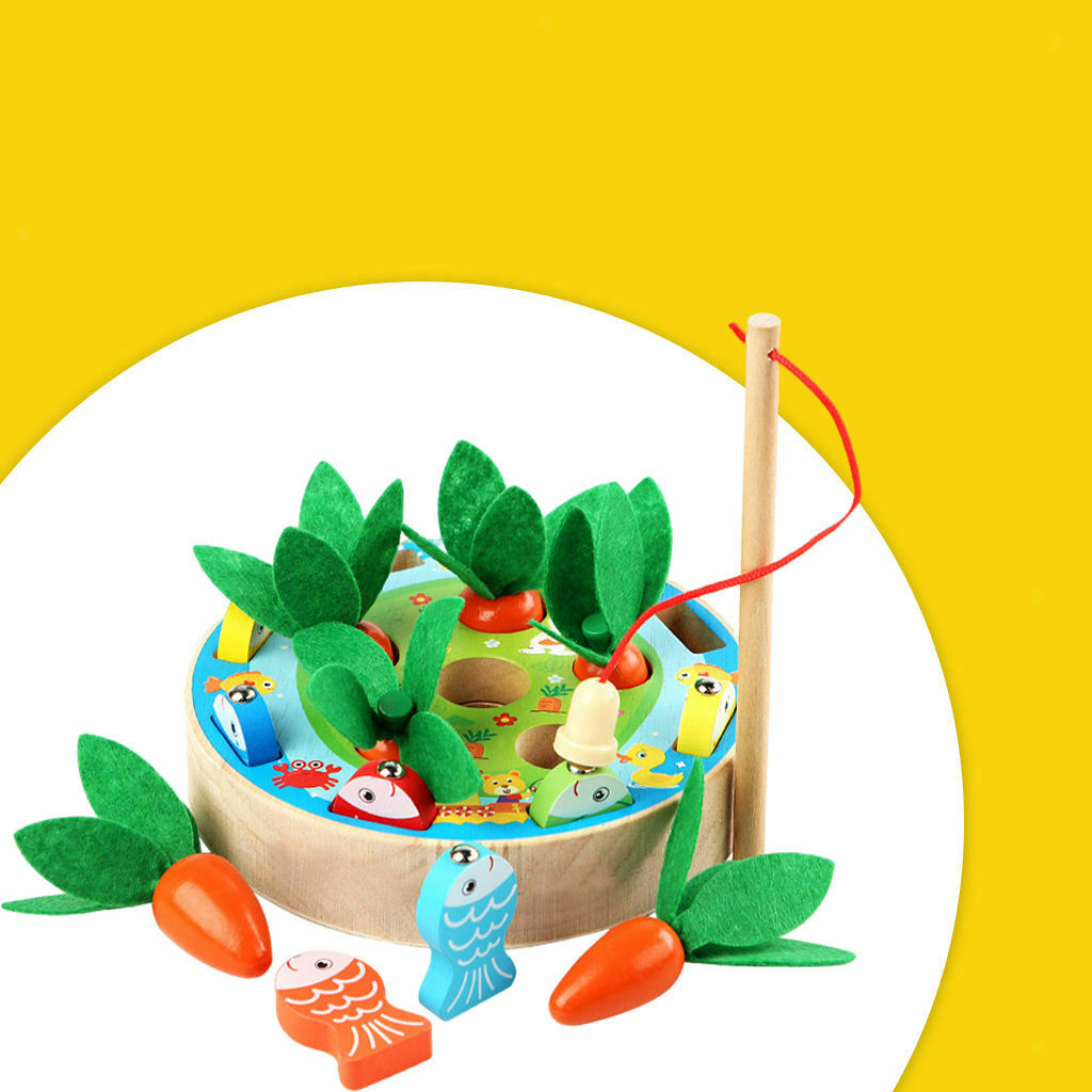 Fishing Game Rod & Fish Harvest Carrot Motor Skill Developmental Party Toys