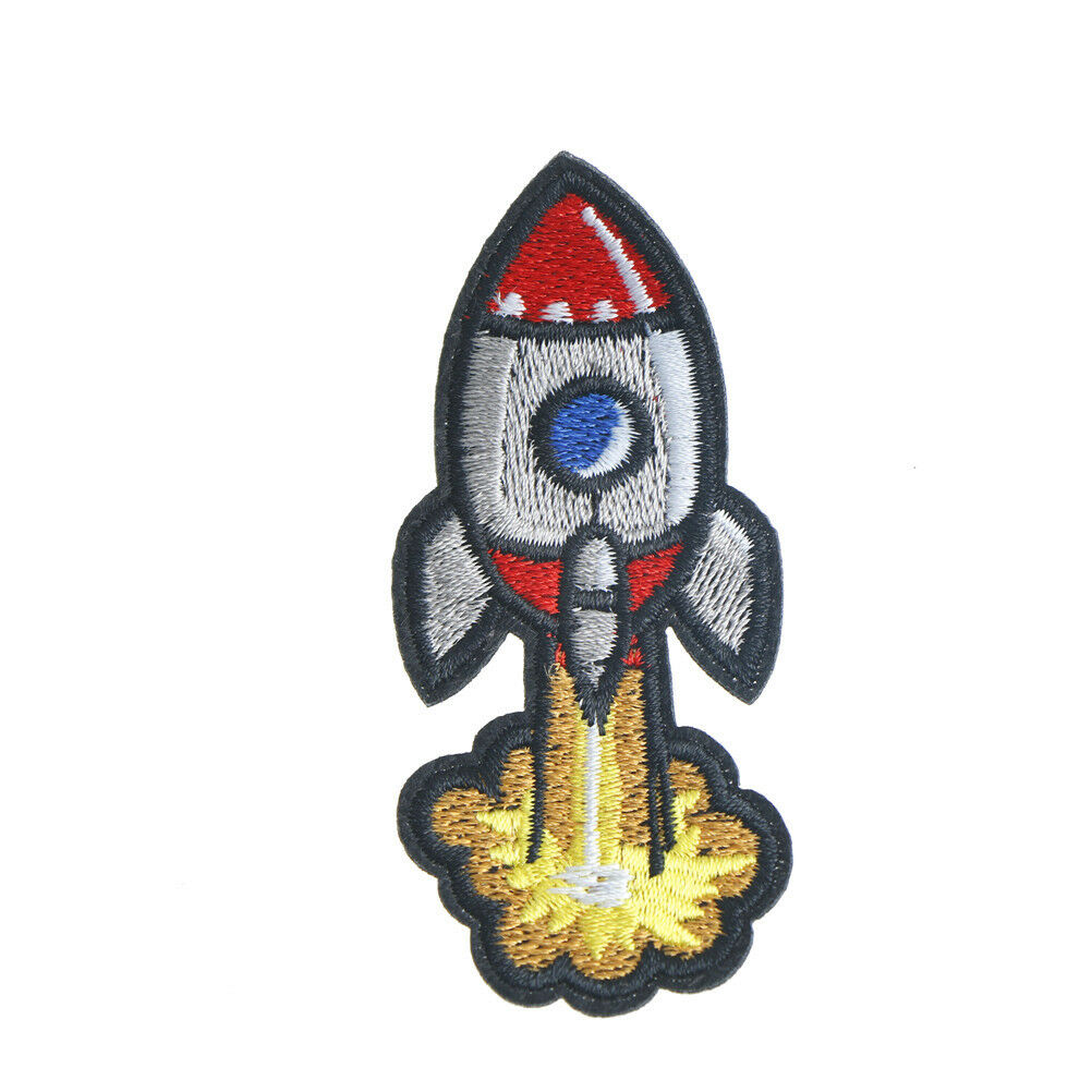 rocket cloth badges diy embroidered iron/sewing on patches for clothe.l8