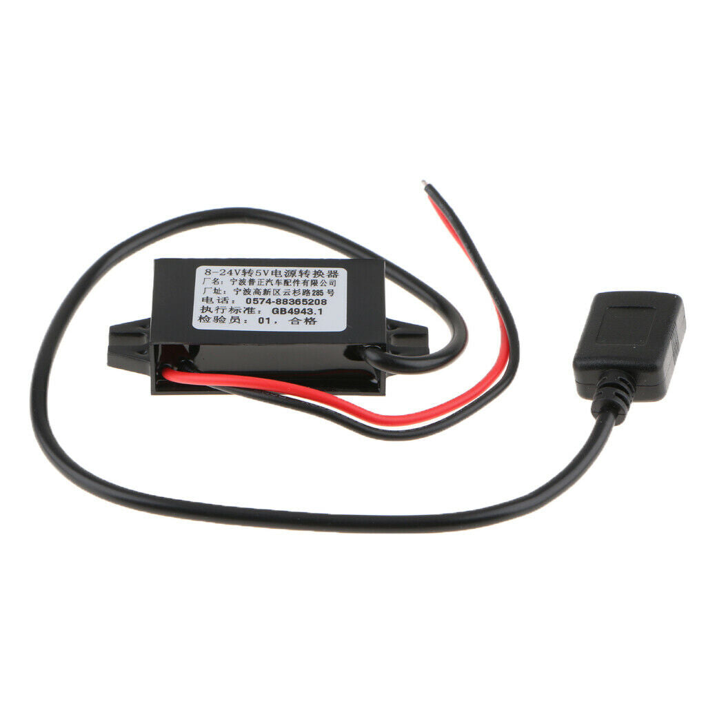 Waterproof DC 8V-24V to DC 5V 3A  Converter with Single USB Port
