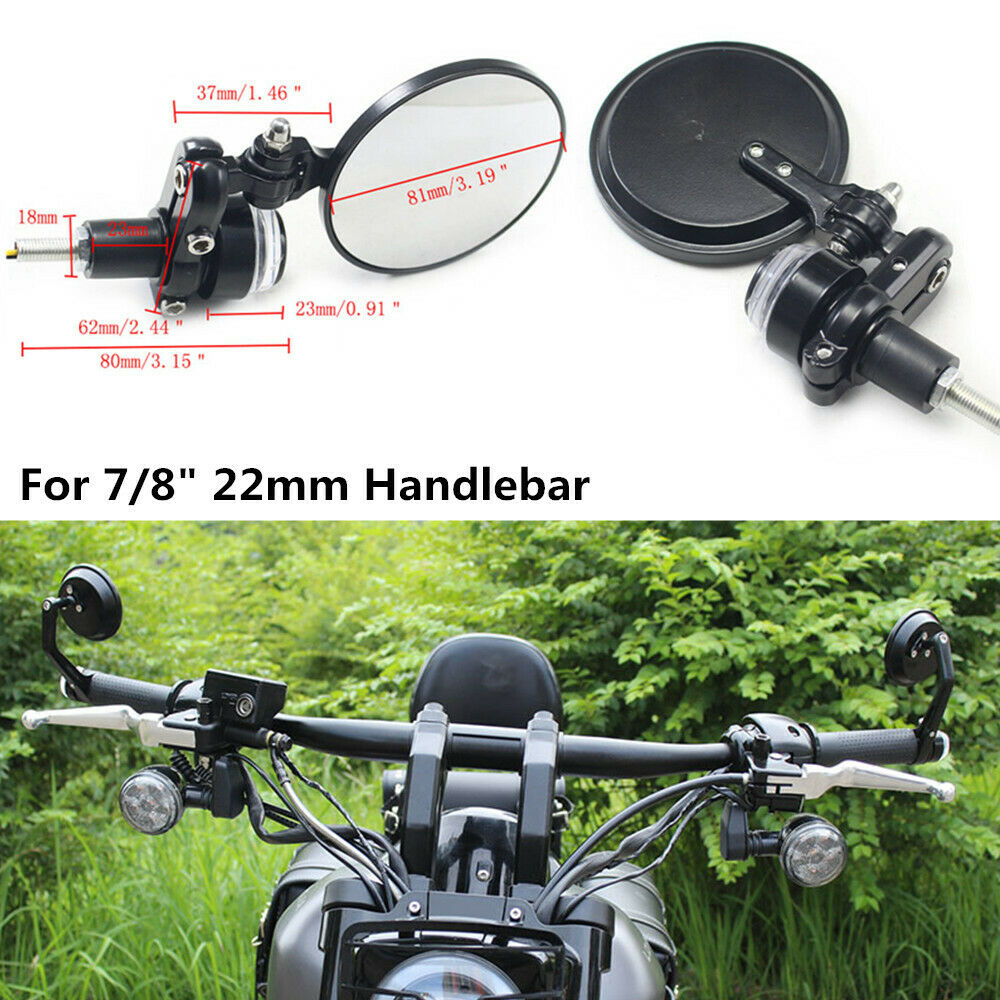 â€‹7/8" Handlebar Motorcycle Scooter Folding LED Light Bar End Reversing Mirrors