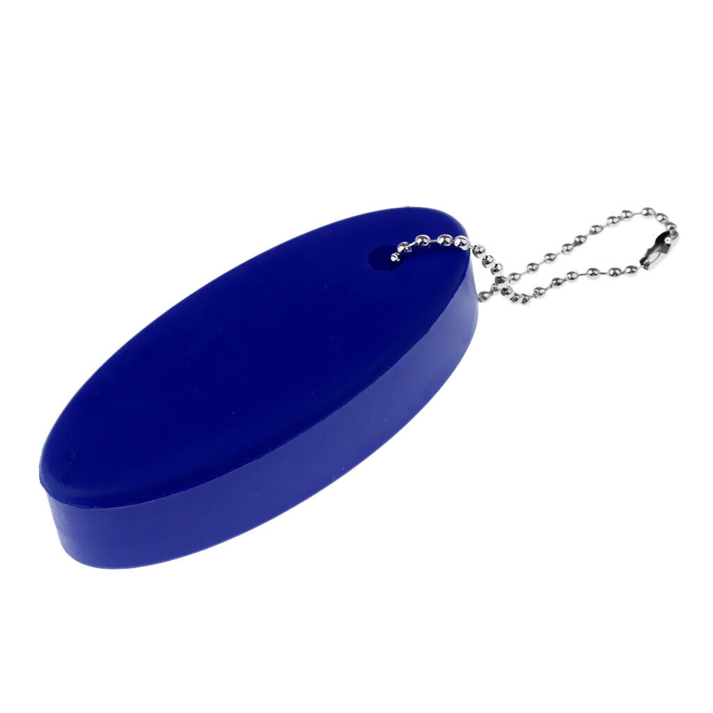 Water Sports Foam Floating Oval Keychain Keyring Water Key Float Buoy, Blue