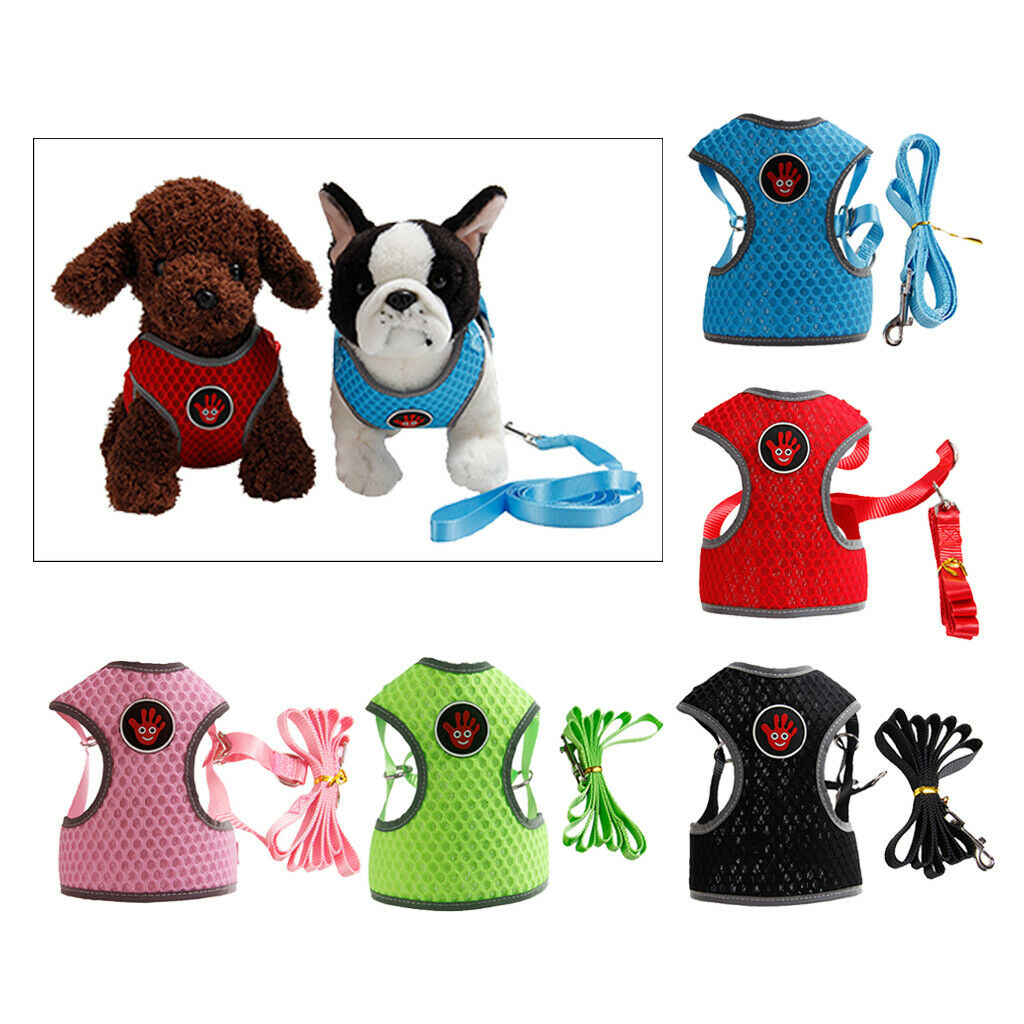 Breathable Dog Vest Harness Pet Outdoor Traction Rope For Cat Dog Red S