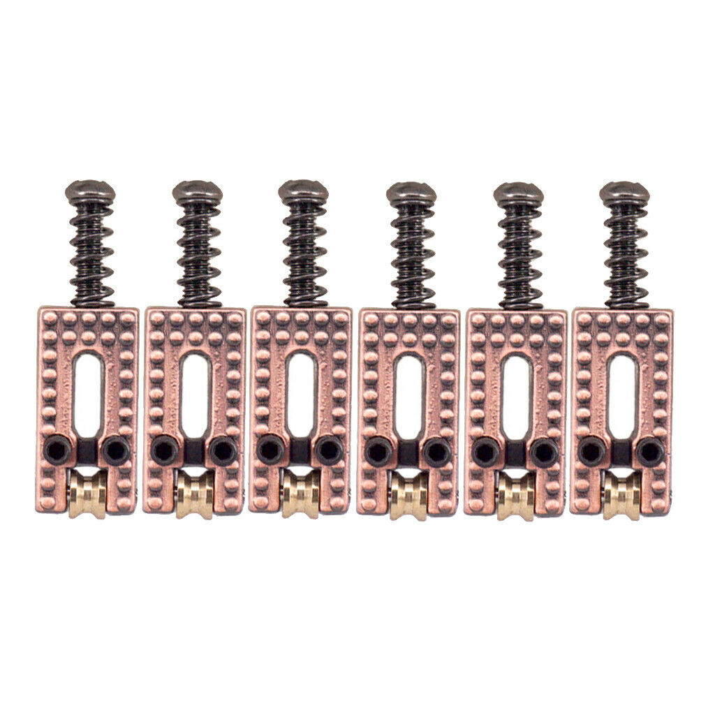 Set Of 6 Copper Roller Bridge Tremolo Saddles For  ST  Style Guitar