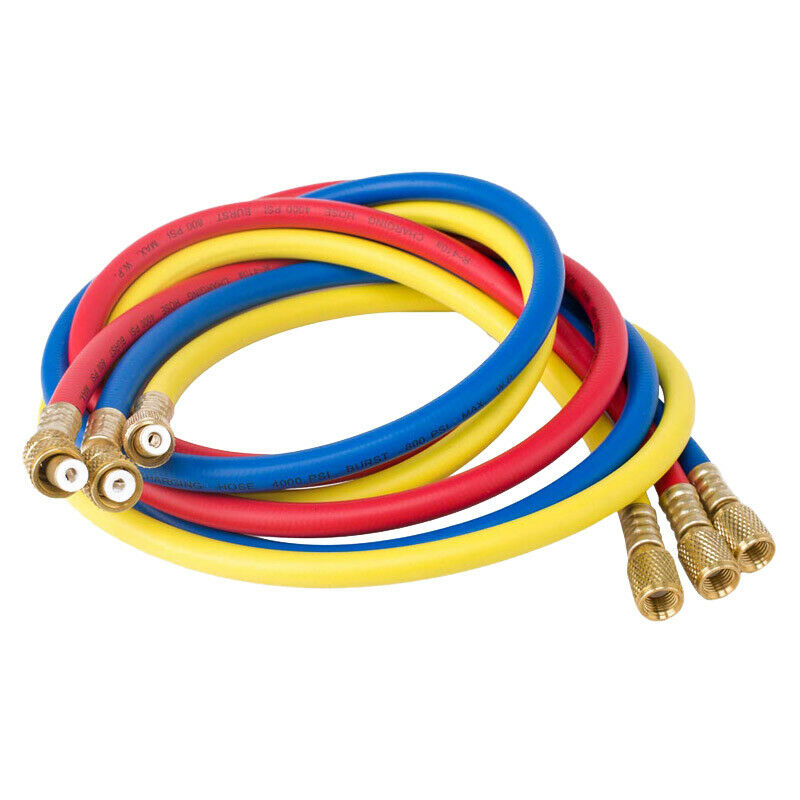 1/4"SAE Manifold Gauge HVAC AC Refrigerant Charging Hoses For R12/R134A/410A/502