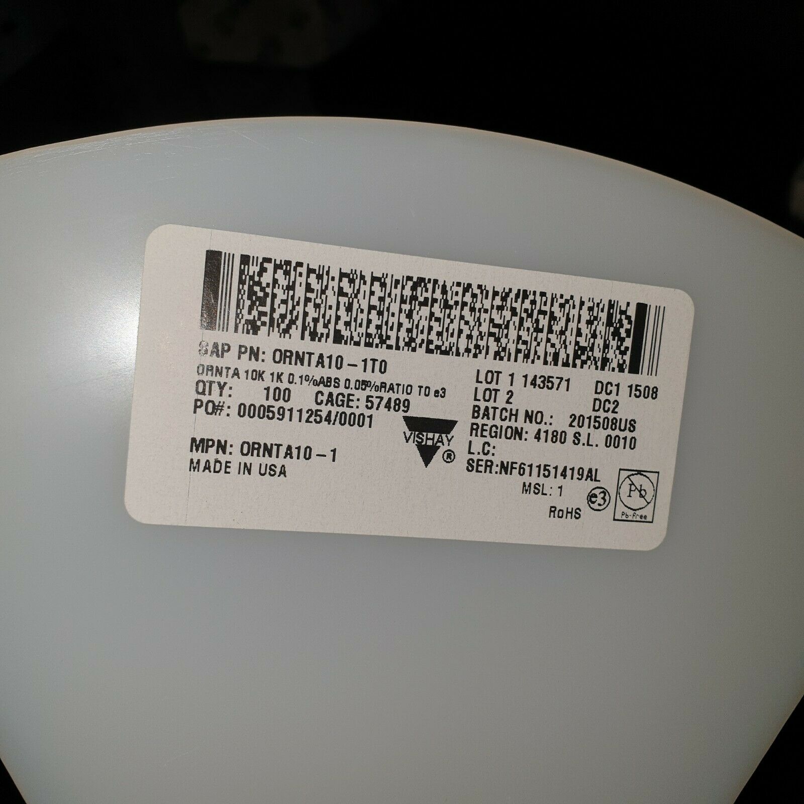 10PCS ORNTA10-1T0 Resistor Networks & Arrays 10K/1K 0.1%ABS 0.05%RATIO