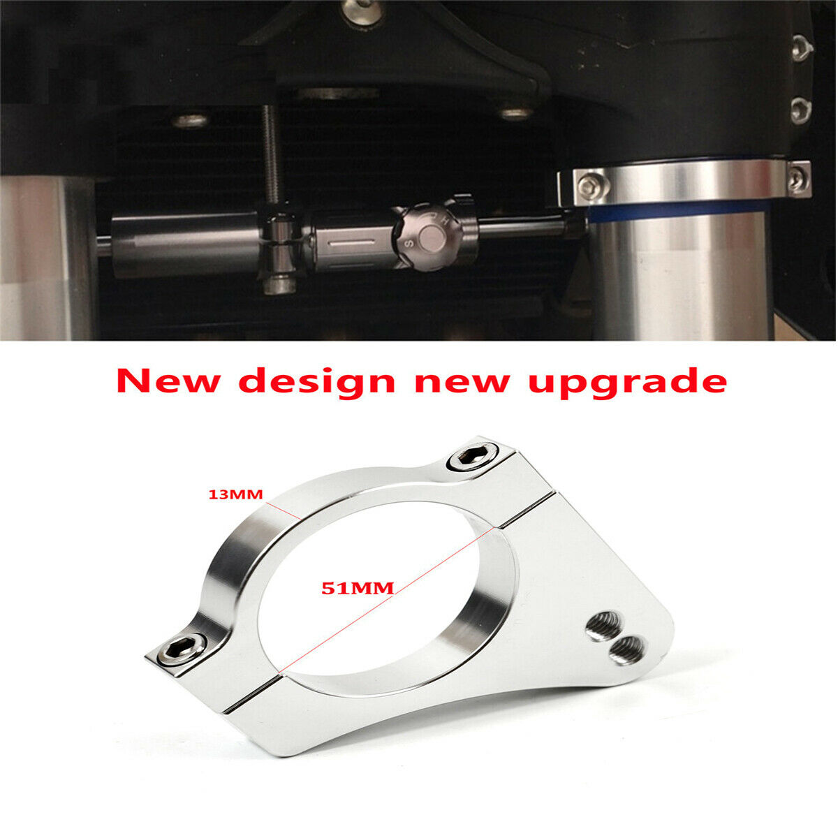 51MM CNC Motorcycle Aluminum Steering Gear Shock Absorber Front Fork Bracket
