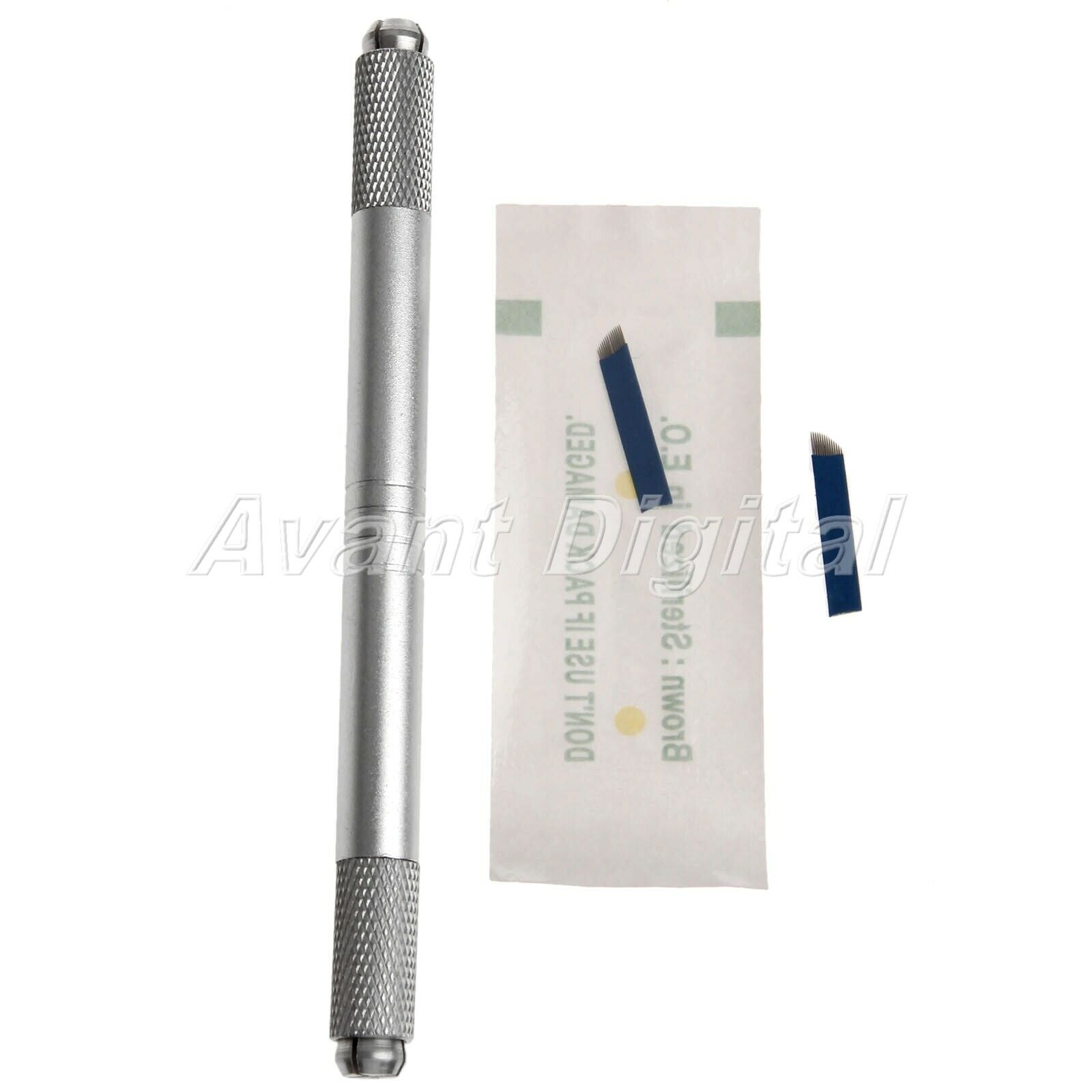 Professional permanent makeup Manual Tattoo Pen + 14pin blade Needle 10 Pcs