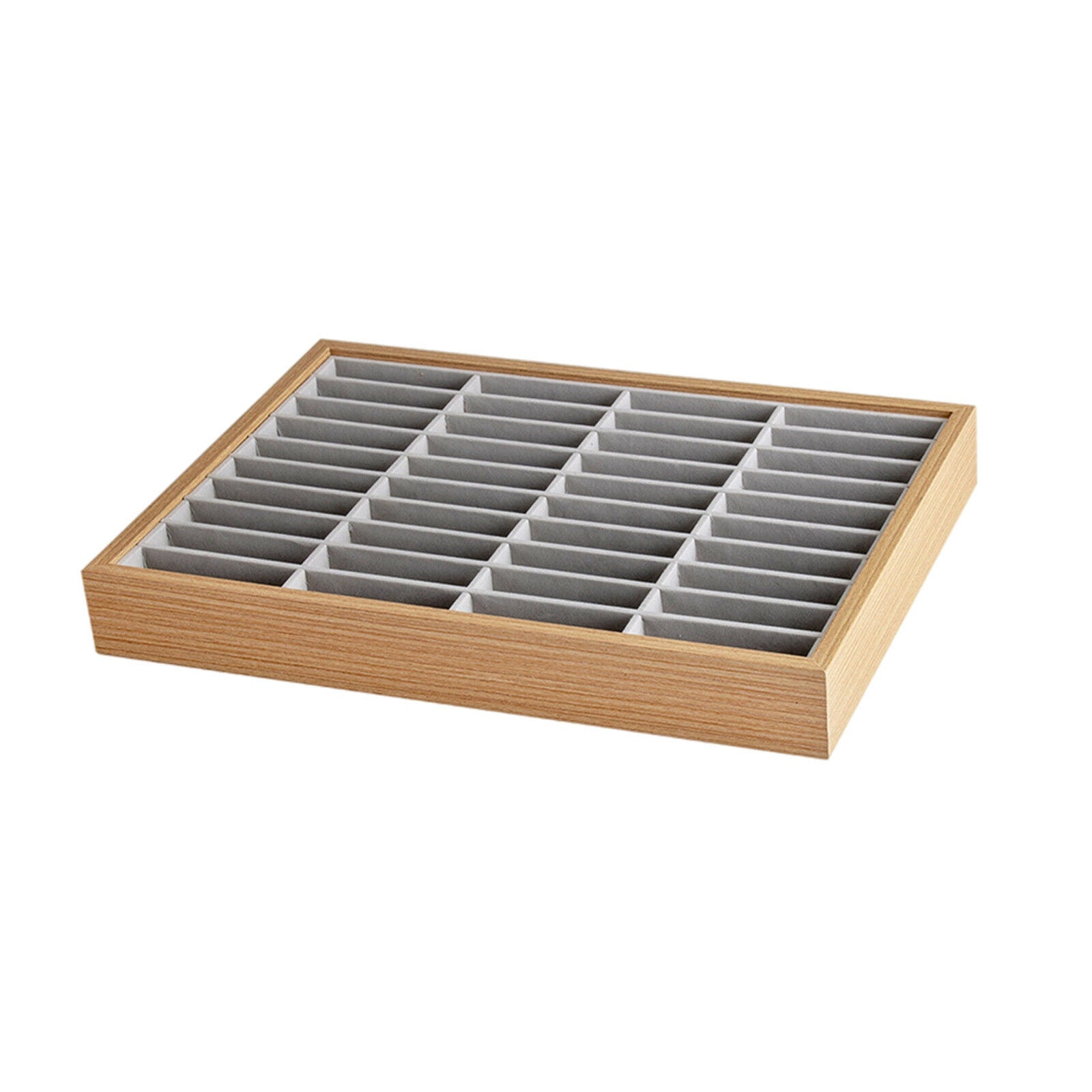 40 Grids Bangle Bracelet Display Tray Wooden Velvet Showcase Organiser