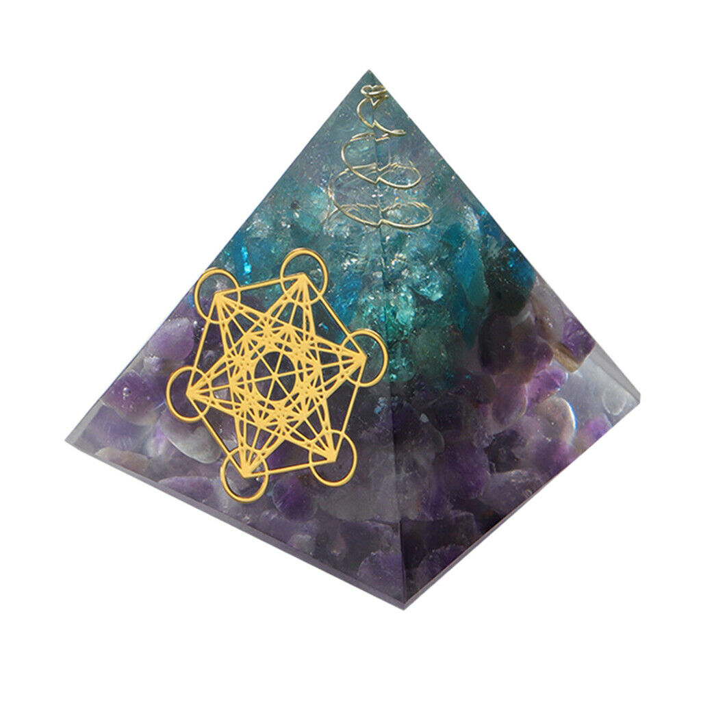 Decorative Amethyst Orgone Pyramid Crystal Home Meditation Crystals Ornament