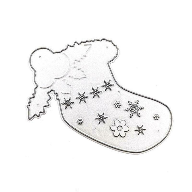 Christmas Socks with Snowflakes Bells Carbon Steel Cutting Dies DIY Scrapbooking