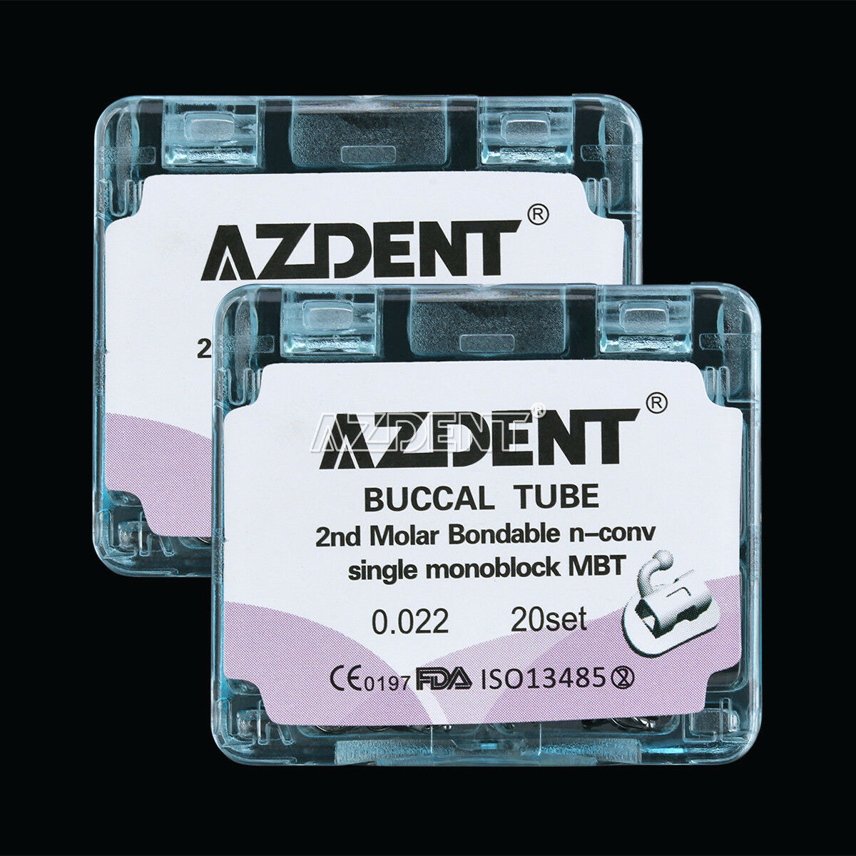 2 XDental Orthodontic Buccal Tubes 2nd Molar Bonding Non-Conv MBT 022” Monoblock