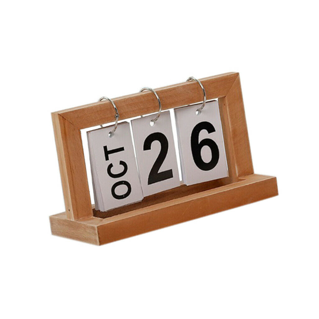 2pcs Practical Wooden  Chart Perpetual Calendar DIY Desktop Calendar